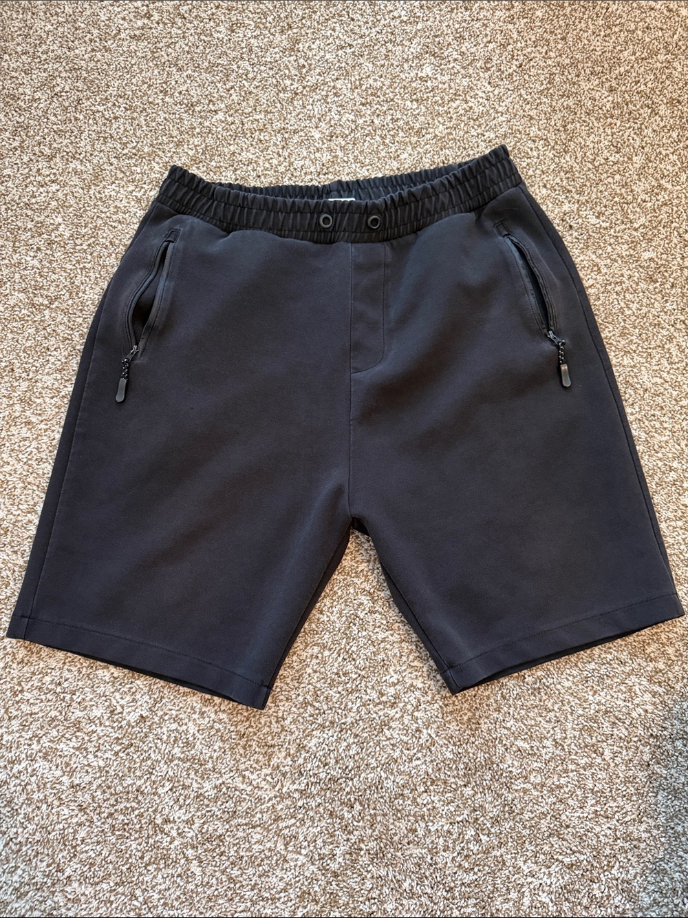Zara Men's Athletic Black Zip-Pocket Pull-On Shorts - Size XL